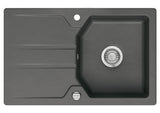 SYSTEMCERAM Einbauspüle Solva 80 Schiefer 85 inkl. Excenterbetätigung, für 50 cm Schrankbreite, Einbauspüle reversibel Auflage reversibel 50220285