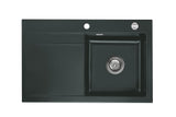 SYSTEMCERAM Einbauspüle Stema 80 Be. Re. Eibe 56 inkl. Excenterbetätigung, für 45 cm Schrankbreite, Einbauspüle Auflage Becken rechts 50540256
