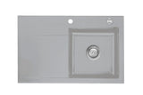 SYSTEMCERAM Einbauspüle Stema 80 Be. Re. Titan 78 inkl. Handbetätigung, für 45 cm Schrankbreite, Einbauspüle Auflage Becken rechts 50540178