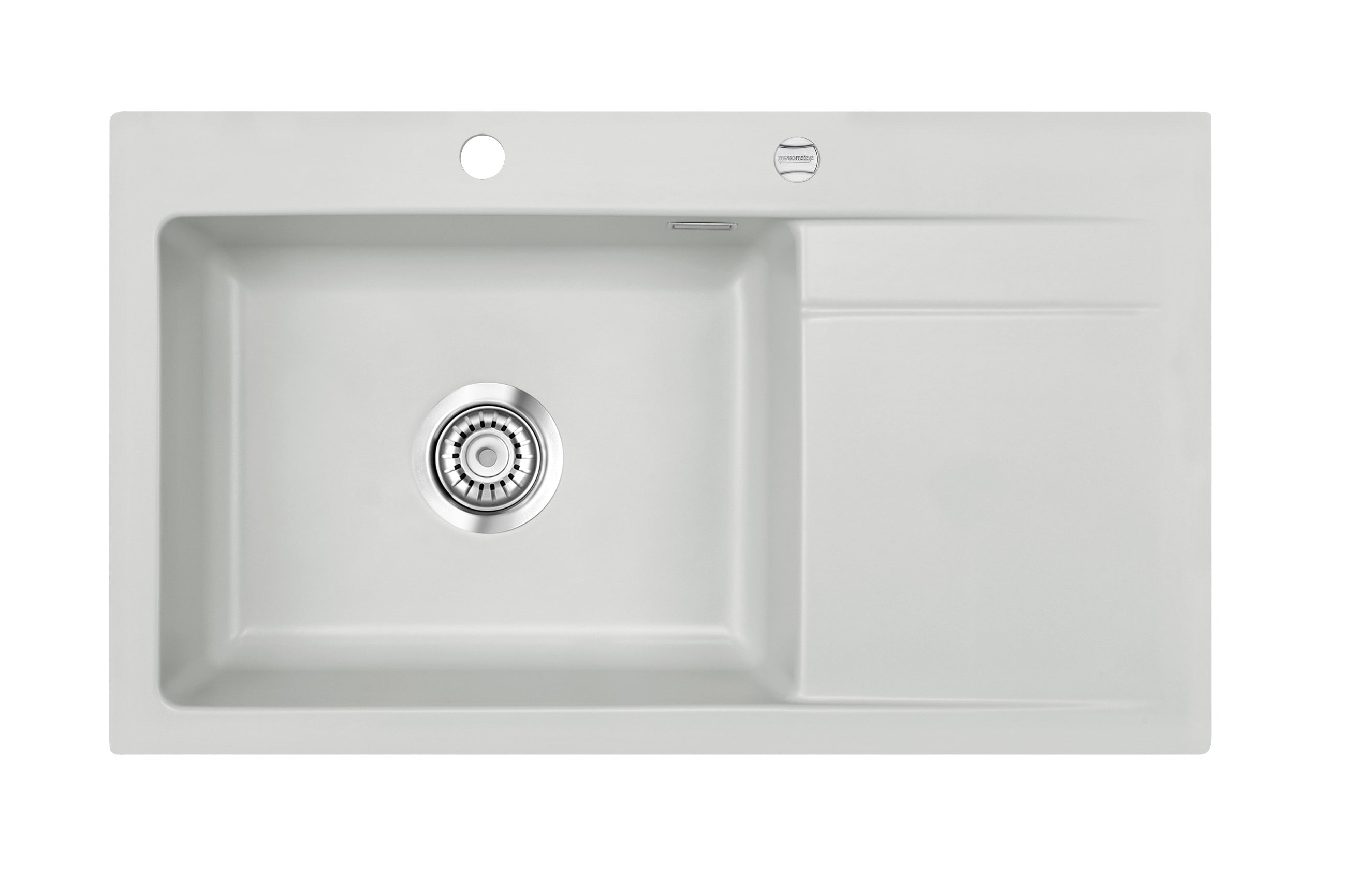 SYSTEMCERAM Einbauspüle Stema 86 SL/F Be. Li. Alu 76 inkl. Excenterbetätigung, für 60 cm Schrankbreite, Spüle zum flächenbündigen Einbau, inkl. 4 x Eckradien R 10 Auflage Becken links 55110276