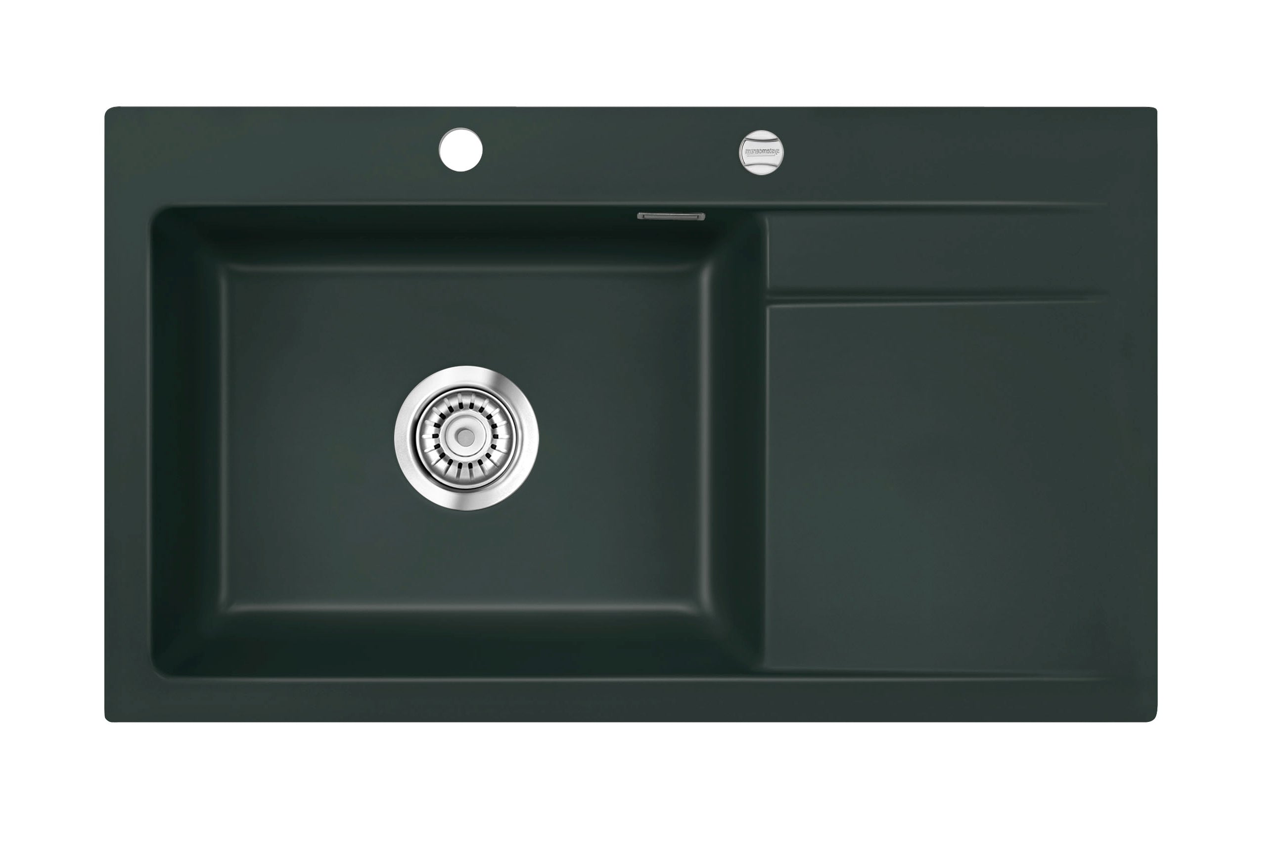 SYSTEMCERAM Einbauspüle Stema 86 SL Be. li. Eibe 56 inkl. Handbetätigung, für 60 cm Schrankbreite, Einbauspüle Auflage Becken links 50110156