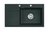 SYSTEMCERAM Einbauspüle Stema 86 SL Be. re. Eibe 56 inkl. Handbetätigung, für 60 cm Schrankbreite, Einbauspüle Auflage Becken rechts 50100156