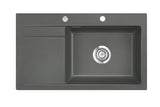 SYSTEMCERAM Einbauspüle Stema 86 SL Be. re. Lava 80 inkl. Excenterbetätigung, für 60 cm Schrankbreite, Einbauspüle Auflage Becken rechts 50100280