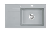 SYSTEMCERAM Einbauspüle Stema 86 SL Be. re. Titan 78 inkl. Handbetätigung, für 60 cm Schrankbreite, Einbauspüle Auflage Becken rechts 50100178