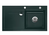 SYSTEMCERAM Einbauspüle Stema 90 Be. Re. Eibe 56 inkl. Excenterbetätigung, für 60 cm Schrankbreite, Einbauspüle mit Sinktop Resteausguss Auflage Becken rechts 50520256