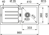 FRANKE Fragranitespüle STG 614-86 Schiefergrau Handbedienung  114.0723.989