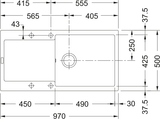 FRANKE Fragranitespüle MRG 611-97 XL Schiefergrau Druckknopf 114.0723.979