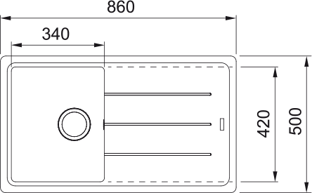 FRANKE Fragranitespüle BFG 611-86 Steingrau Drehknopf  114.0336.936