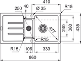 FRANKE Fragranitespüle STG 651-86 Schiefergrau Handbedienung  114.0723.988