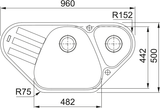 FRANKE Fragranitespüle AZG 661-96 E Cashmere Drehknopf Chrom 114.0477.991