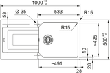 FRANKE Fragranitespüle UBG 611-100 Schiefergrau Drehknopf Edelst 114.0724.276