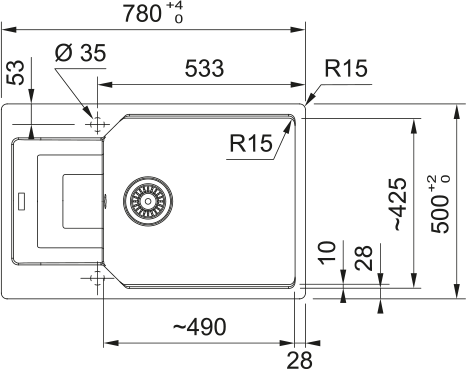 FRANKE Fragranitespüle UBG 611-78 XL Black Matt Drehknopf 114.0682.737
