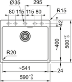 FRANKE Fragranitebecken MRG 610-54 A Onyx Handbedienung  114.0658.497