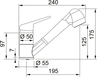 FRANKE Novara Plus Auszugsbrause Cashmere Obenbedienung 115.0470.666