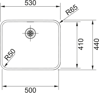 FRANKE Edelstahlbecken EOX 110-50/41 Edelstahl Druckknopf Edelstahl 122.0477.873