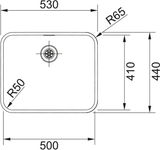 FRANKE Edelstahlbecken EOX 110-50/41 Edelstahl Druckknopf Edelstahl 122.0477.873