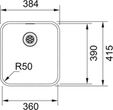FRANKE Edelstahlbecken EOX 110-36 Edelstahl Handbedienung  122.0197.997