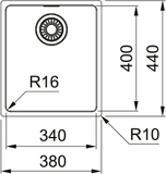 FRANKE Edelstahlbecken MRX 110-34 Edelstahl Drehknopf Edelstahl 122.0537.715