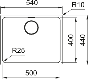 FRANKE Edelstahlbecken MYX 110-50 Edelstahl Handbedienung  122.0658.055
