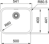 FRANKE Edelstahlbecken SRX 110-50 Edelstahl Handbedienung  127.0708.310