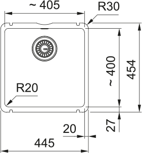 FRANKE Becken KXK 110-41 Onyx Glänzend Handbedienung 126.0735.181