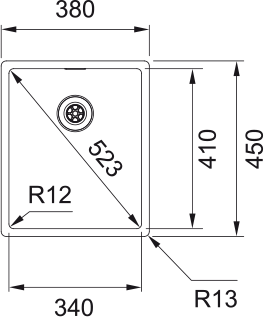 FRANKE Edelstahlbecken BXX 210/110-34 Edelstahl Handbedienung  127.0374.686