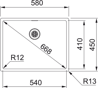 FRANKE Edelstahlbecken BXX 210/110-54 Edelstahl Handbedienung  127.0375.277