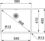FRANKE Edelstahlbecken BXX 210/110-54 Edelstahl Druckknopf Edelstahl 127.0375.278