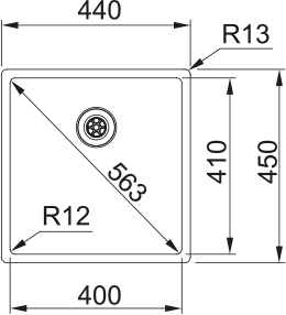 FRANKE Edelstahlbecken BXX 110-40 Edelstahl Handbedienung  122.0375.253