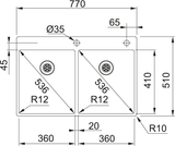 FRANKE Edelstahlbecken BXX220-36-36A  Edelstahl Handbedienung 127.0476.704