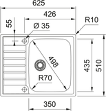 FRANKE Edelstahlspüle AGX 211-62 Edelstahl Druckknopf Edelstahl 127.0476.450