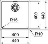 FRANKE Edelstahlbecken MRX 210-40 Edelstahl Handbedienung  127.0541.469