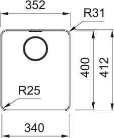 FRANKE Edelstahlbecken MYX 210-34  Edelstahl Handbedienung  127.0625.052