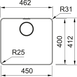 FRANKE Edelstahlbecken MYX 210-45 Edelstahl Handbedienung  127.0658.064