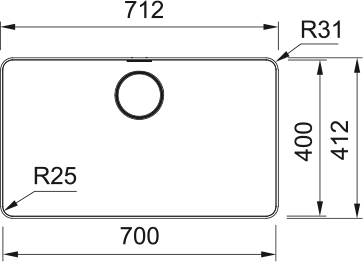 FRANKE Edelstahlbecken MYX 210-70 Edelstahl Handbedienung 127.0625.055