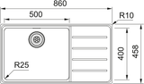 FRANKE Edelstahlspüle MYX 211-86 Edelstahl Druckknopf Edelstahl 127.0642.076