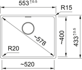 FRANKE Fragranitebecken MRG 110-52 Steingrau Handbedienung  125.0683.181