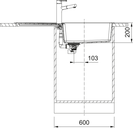 FRANKE Fragranitespüle CNG 611-100 Steingrau Drehknopf Edelstahl 114.0682.504