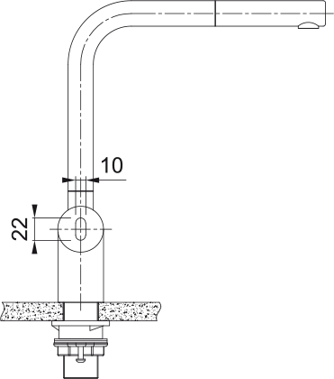 FRANKE Atlas Neo Sensor L Zugauslauf Industrial black Seitenbedien. 115.0625.527