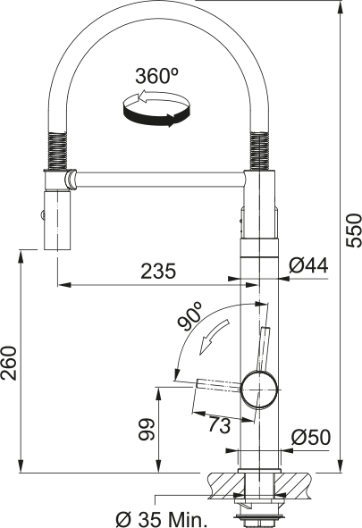 FRANKE Vital Semi-Pro Doppel-Strahl Industrial black Hebel 120.0621.313
