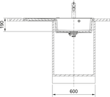 FRANKE Spüle MYK 611-100A l Anthrazit matt Tropfteil links 124.0747.152