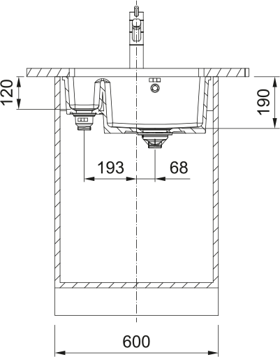 FRANKE Becken KXK 160-37-12 Anthrazit Matt Handbedienung 126.0735.191