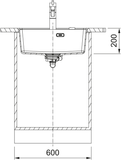FRANKE Fragranitebecken MRG 210-52 A Black Matt Handbedienung  135.0683.048