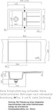 SYSTEMCERAM Einbauspüle Genea 87 Nigra 87 inkl. Handbetätigung, für 50 cm Schrankbreite, Einbauspüle Auflage reversibel 50910187