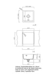 SYSTEMCERAM Einbauspüle Mera 46 F/o Alu 76 inkl. Excenterbetätigung, für 45 cm Schrankbreite, Spüle zum flächenbündigen Einbau ohne Hahnlochbank, inkl. 4 x Eckradien R 10 Flächenbündig keine Beckenlage 51560276