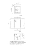 SYSTEMCERAM Einbauspüle Mera 39 F/o Eibe 56 inkl. Excenterbetätigung, für 40 cm Schrankbreite, Spüle zum flächenbündigen Einbau ohne Hahnlochbank, inkl. 4 x Eckradien R 10 Flächenbündig keine Beckenlage 51610256