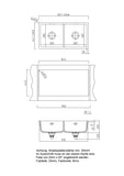 SYSTEMCERAM Einbauspüle Mera Twin F/o Polar 13 inkl. Excenterbetätigung, für 90 cm Schrankbreite, Spüle zum flächenbündigen Einbau ohne Hahnlochbank, inkl. 4 x Eckradien R 10 Flächenbündig keine Beckenlage 51620213
