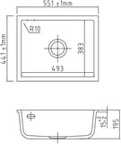 SYSTEMCERAM Einbauspüle Mera 50 U/g Satin 20 inkl. Handbetätigung, für 60 cm Schrankbreite, Spüle zum Unterbau mit geschliffener Oberseite Unterbau keine Beckenlage 54570120