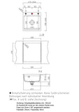 SYSTEMCERAM Einbauspüle Kara 51 F Magnolie 10 inkl. Excenterbetätigung, für 50 cm Schrankbreite, Spüle zum flächenbündigen Einbau mit Medio-Matte Alu, inkl. 4 x Eckradien R 10 Auflage keine Beckenlage 55030210