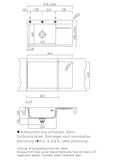 SYSTEMCERAM Einbauspüle Stema 86 SL/F Be. Li. Alu 76 inkl. Excenterbetätigung, für 60 cm Schrankbreite, Spüle zum flächenbündigen Einbau, inkl. 4 x Eckradien R 10 Auflage Becken links 55110276